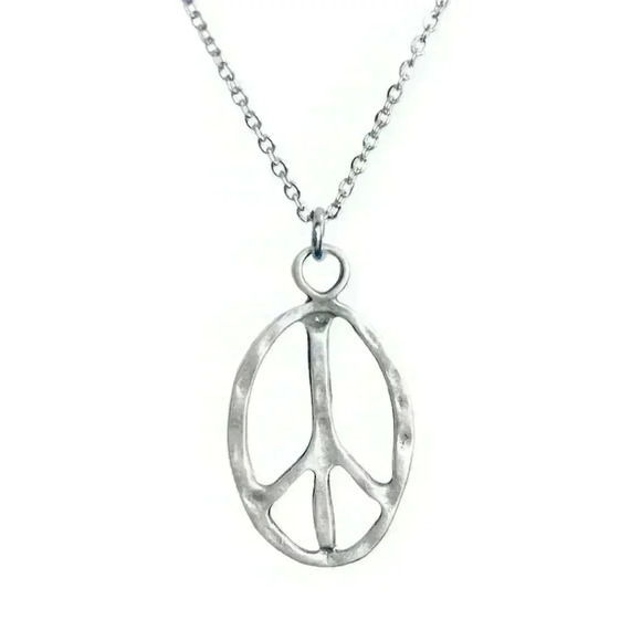umbrellalaboratory Jewelry - Peace sign necklace hippie accessories hippie jewelry for women stainless steel